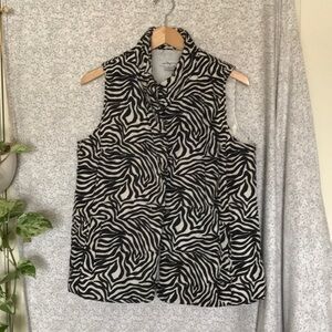 Liz Claiborne zebra print puffy vest